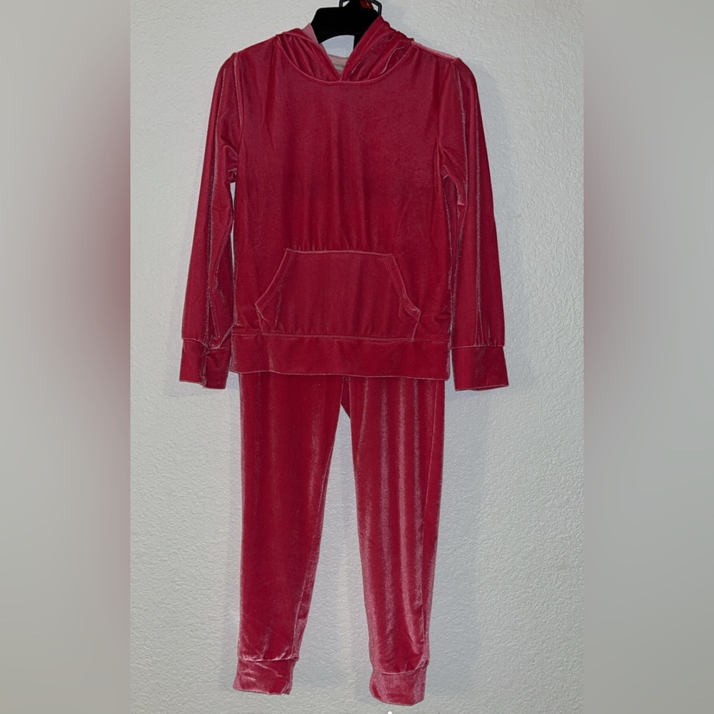 Pink Velour 2 Piece Outfit
